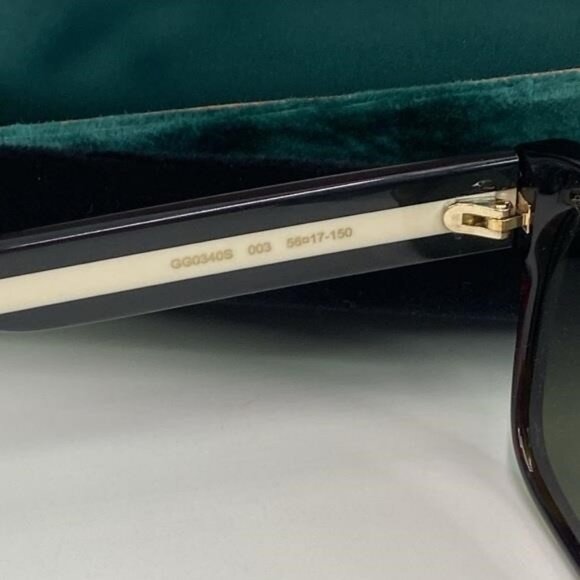 New Authentic Gucci GG0340S 003 56 GG0340 Men's Sunglasses - Picture 11 of 11